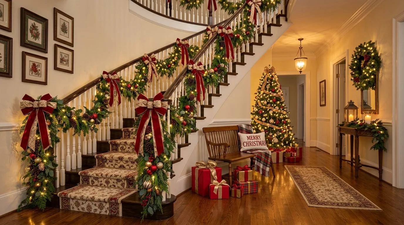 Finish with a staircase that feels polished and festive inspiration for a Christmas staircase.
